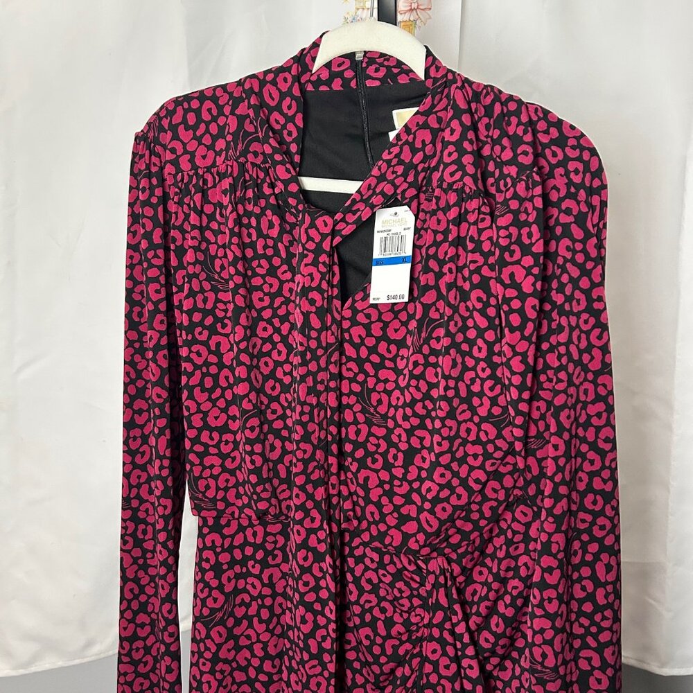 Michael Kors NWT XL Berry Tie Slit Midi Dress